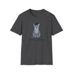 Gray Cat with Beret T-Shirt