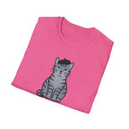 Gray Cat with Beret T-Shirt