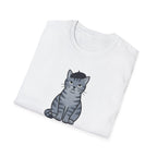 Gray Cat with Beret T-Shirt