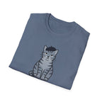 Gray Cat with Beret T-Shirt